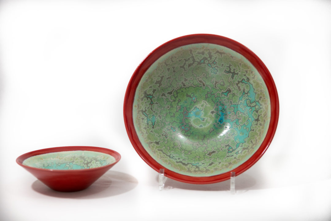 Ciotola aperitivo Gres cristalli verdi – Ceramiche d'Arte Gandria
